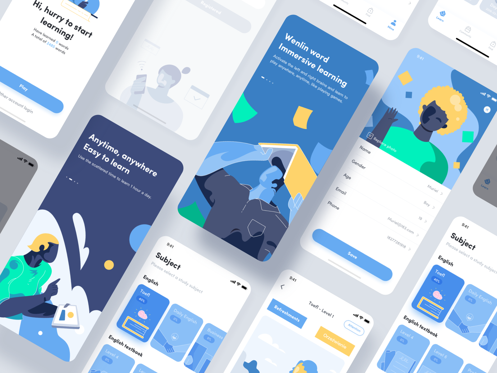 All pages - Educational App by Muriel on Dribbble