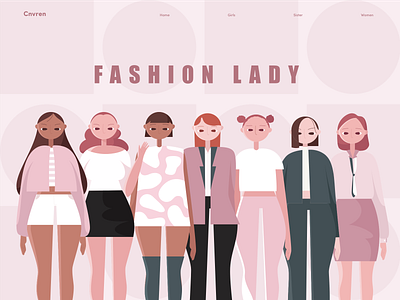 Fashion lady charachter design design illustration women