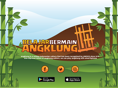 Belajar Bermain Angklung app design flat icon illustration logo ui ux vector website