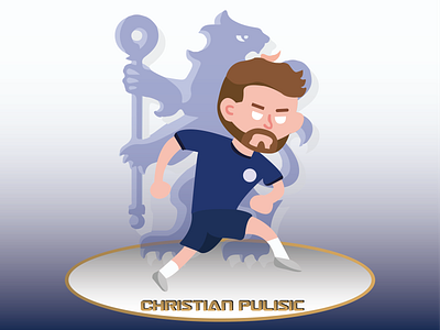 Christian Pulisic Chelsea Football Club art comic design flat graphic design illustration illustrator vector