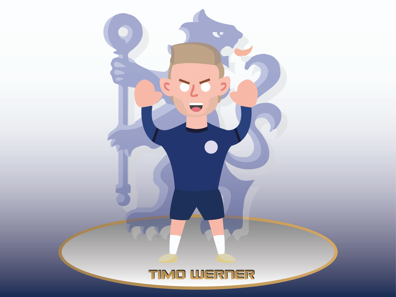 Timo Werner Chelsea Football Club art comic design flat graphic design illustration illustrator vector