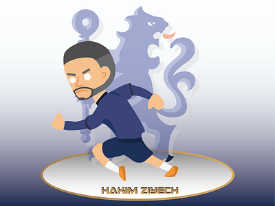 Hakim Ziyech Chelsea Football Club art comic design flat graphic design illustration illustrator vector