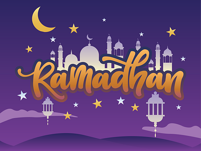 Ramadhan Mubarak art branding design flat graphic design illustration illustrator typography vector