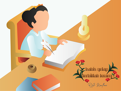 Ra Kartini Habis Gelap Terbitlah Terang art comic design flat graphic design illustration illustrator typography vector
