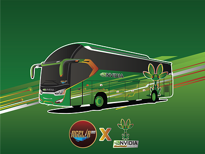 LegacySR2 XHD Prime Laksana Carrosserie Nvidia Livery art branding bus design flat graphic design illustration illustrator indonesia logo vector vehicle