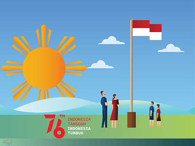 Indonesia Independence Day art design flat graphic design illustration illustrator vector