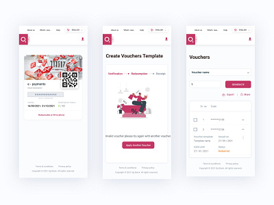 Responsive vouchers app design