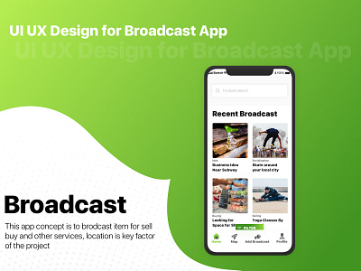 Broadcasting App app mobile ui ui ux ui ux design