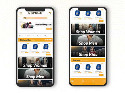 Main screen for E commerce App app design fashion kuwait mobile uiux onlineshop shop store ui ux