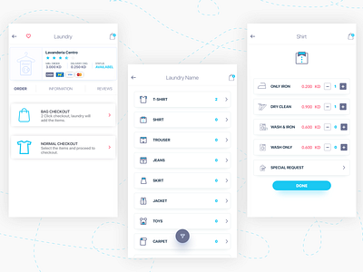 Laundry Order System app design clean dailyui design kuwait mobile uiux ui ux