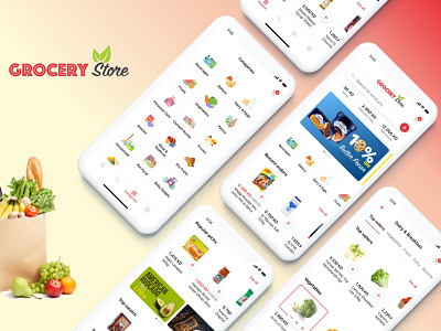 Darkstore store Interface design app design category clean design gcc grocery grocery ui kuwait mobile uiux search tab ux