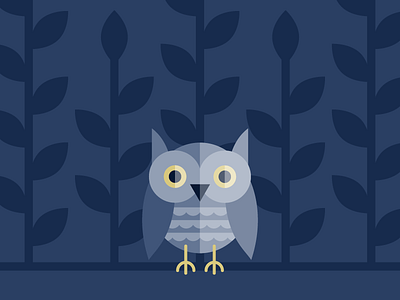 Midnight Owl blue illustration owl vector illustration