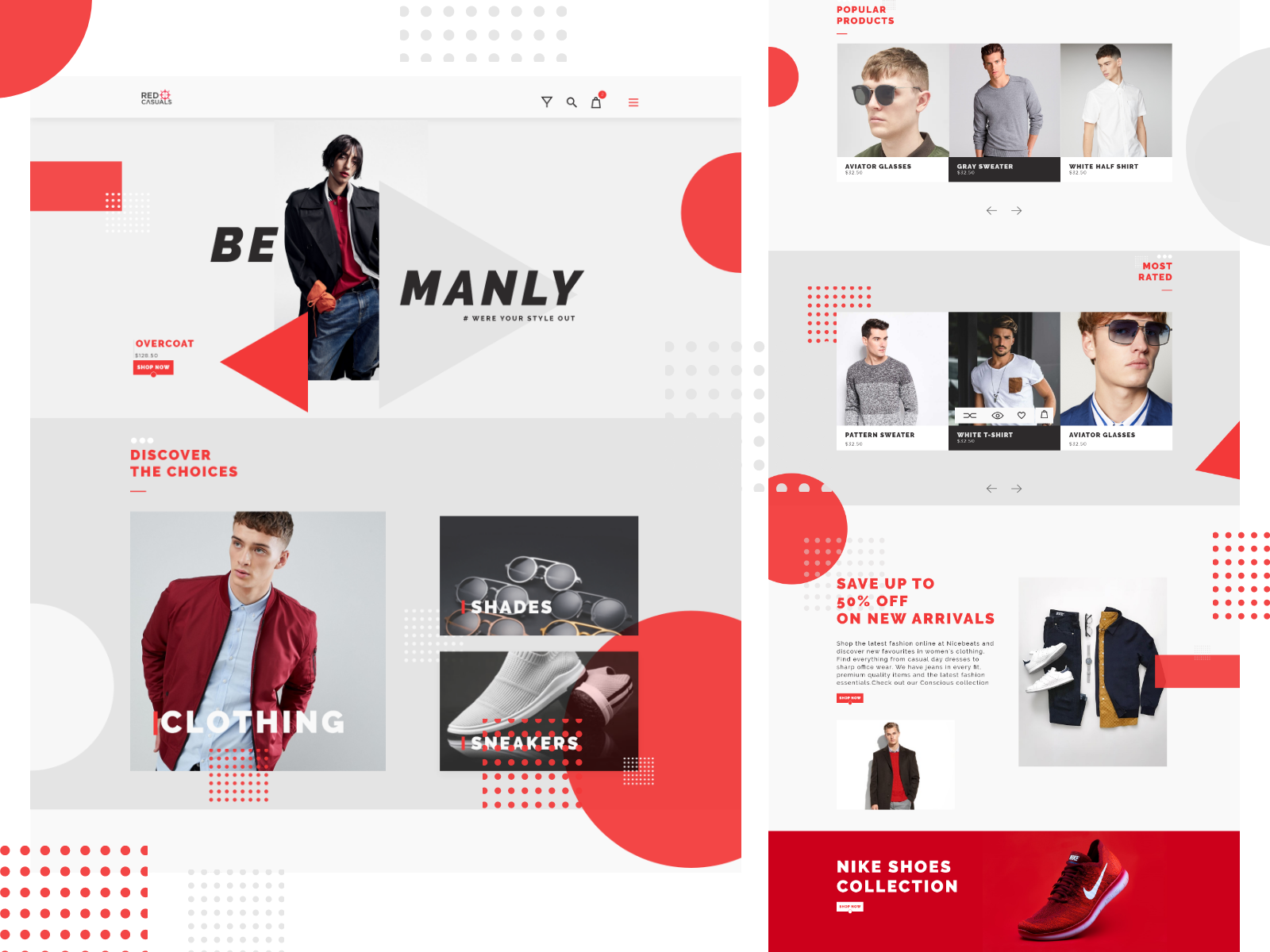 Fashion website UI Design | Red Casuals | by Fazlul Azim Khan 🚀 on Dribbble