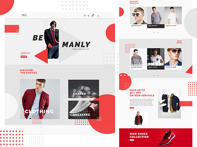 Fashion website UI Design | Red Casuals |