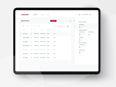 Doctor Appointment Webapp Dashboard