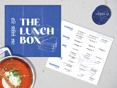 Branding project : The Lunch Box restaurant art branding businesscard design figma flat illustration illustrator menu photoshop typography