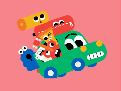 Music Festival - Car camping car character design illustration music music festival summer