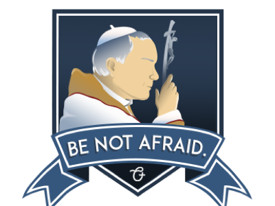 Be Not Afraid. catholic graphic design sticker