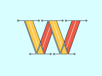 Lettering experiment with W alphabet geometric lettering typography w