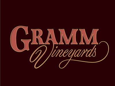 Gramm Vineyards Logotype hand lettering identity lettering logo logotype script type typography vineyard