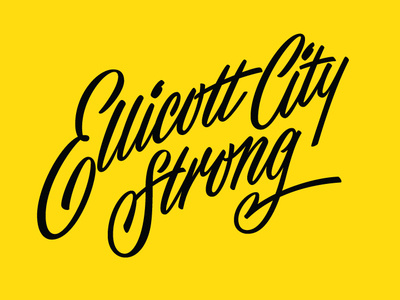 Ellicott City Strong fundraiser lettering script typography