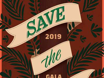 Save the date snippet gala hand lettering illustration invitation leaves lettering nature redwoods save the date script serif