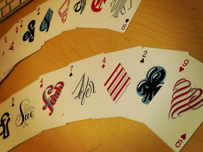 Typographic Playing Cards club diamond heart lettering numbers playing cards spade typography