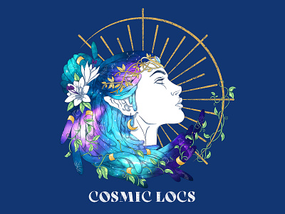 Cosmic Locs Branding brand identity branding illustraion logo procreate