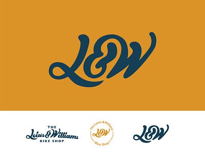 Lewis and Williams Bike Shop Logo design digital graphic lettering logo type