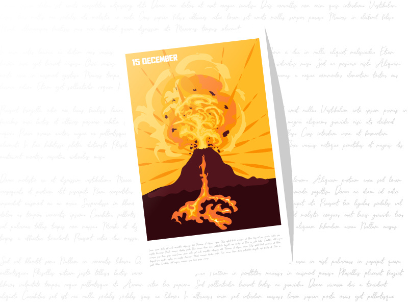 explosion volcano vector poster dribbble lava eruption photoshop color flat illustration volcano
