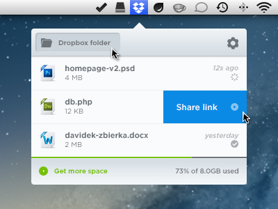 Dropbox widget cloud dropbox osx redesign widget