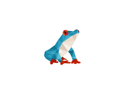 WIP frog blue colorful concept frog logo polygon red white