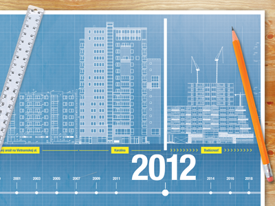 2012 wall calendar for real estate developer in progress blueprint buildings calendar developer estate pencil real ruler wall