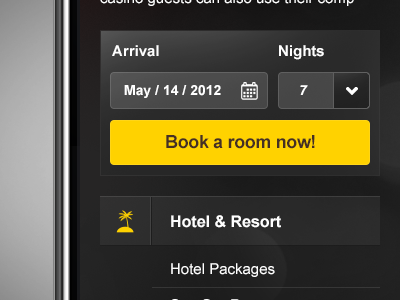 Book a room now! book form iphone menu mobile mobile web reservation web