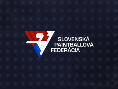 SPBF logo blue federation logo paintball player red symbol triangle white