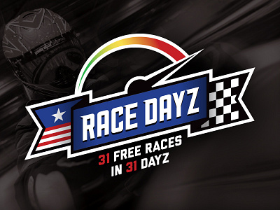 Race Dayz Logoz 401 branding checkered crest flag kart logo needle race racing speed sports