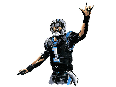 QB1 art athlete carolina football illustration marker nfl panthers qb quarterback