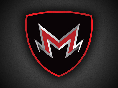 MotoMetrics badge branding emblem engine lightning logo m motor motorcycle racing shield type