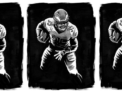 Boston TD Party black and white boston scott brush eagles football illustration ink miles sanders nfl pen philadelphia running back sports
