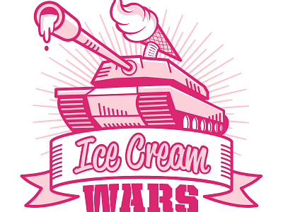 Ice Cream Wars Logo 401 army banner crest ice cream illustration logo sports tank team type war