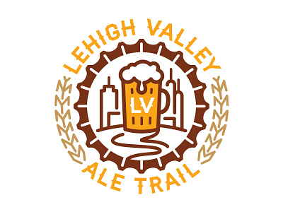 Ale Trail beer bottlecap city crest design enclosure illustration logo seal type