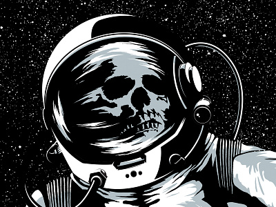 Skelestronaut astronaut design illustration print skull space vector