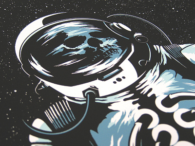 Light and Shadow Print art print astronaut illustration screenprint skeleton space