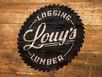 Louys Logging & Lumber branding crest logging logo type wood