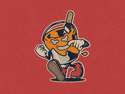 Bucky branding character halftone logo mascot printer retro screen printing sketch texture vintage