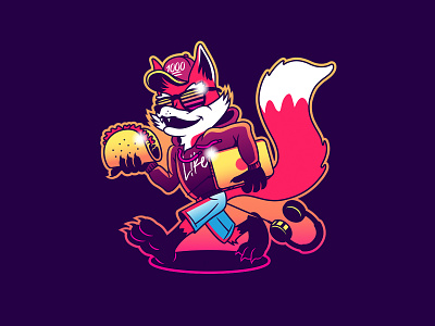 Creative L!ke Us Fox 80s branding cartoon character design fox illustration logo mascot retro vintage
