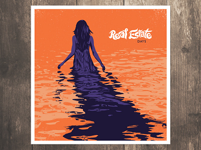 Real Estate Poster album band cover cover art poster screenprint water