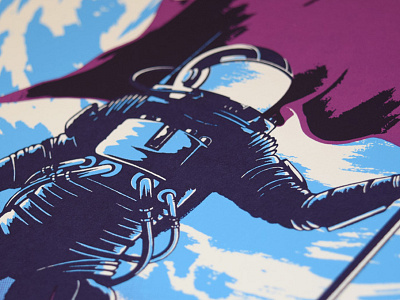 The Best and the Brightest astronaut comet flag illustration print screen print