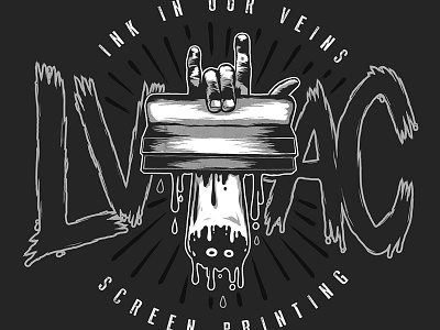 Lvac Veins graphic t hand illustration ink screen printing texture tshirt type typography