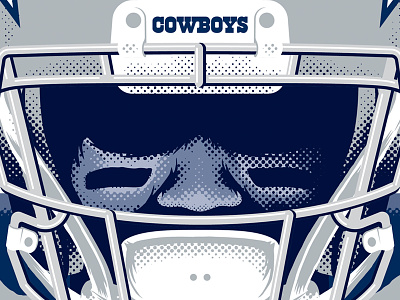Dallas Cowboys beer cowboys facemask football half tone helmet illustration miller lite nfl stadium star